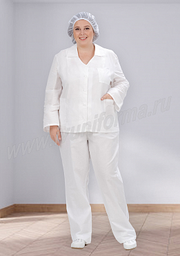 Костюм повара женский арт. ПВ-02-25-БЗ (Size +)